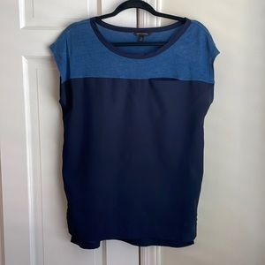 Banana Republic blue & navy colorblock loose fit top